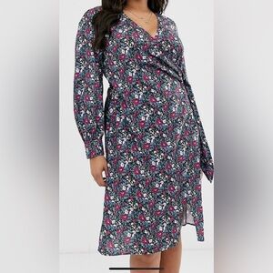Fashion Union Floral Dress in Pink and Blue